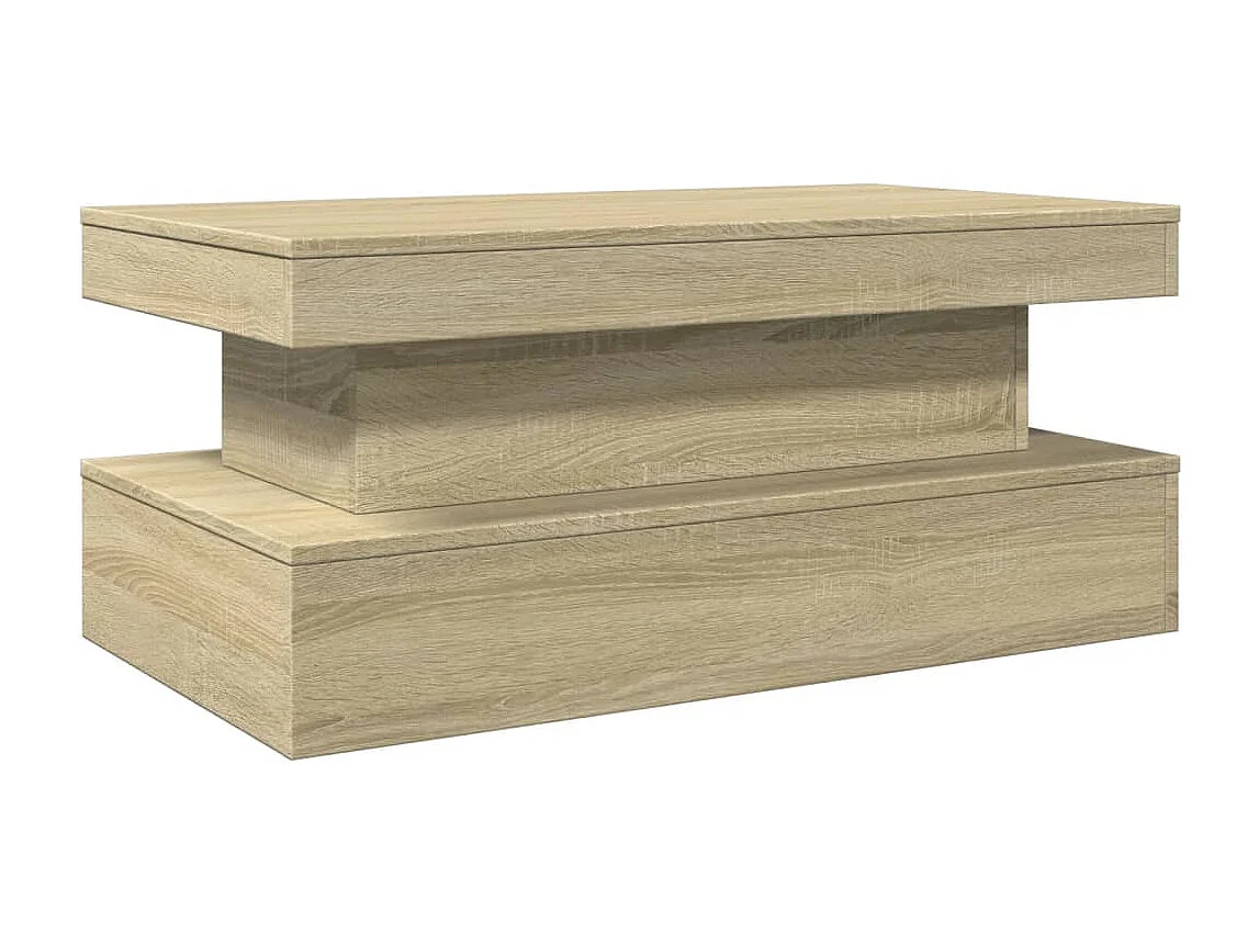 Salontafel met LED-verlichting 90x50x40 cm sonoma eikenkleurig BE675721