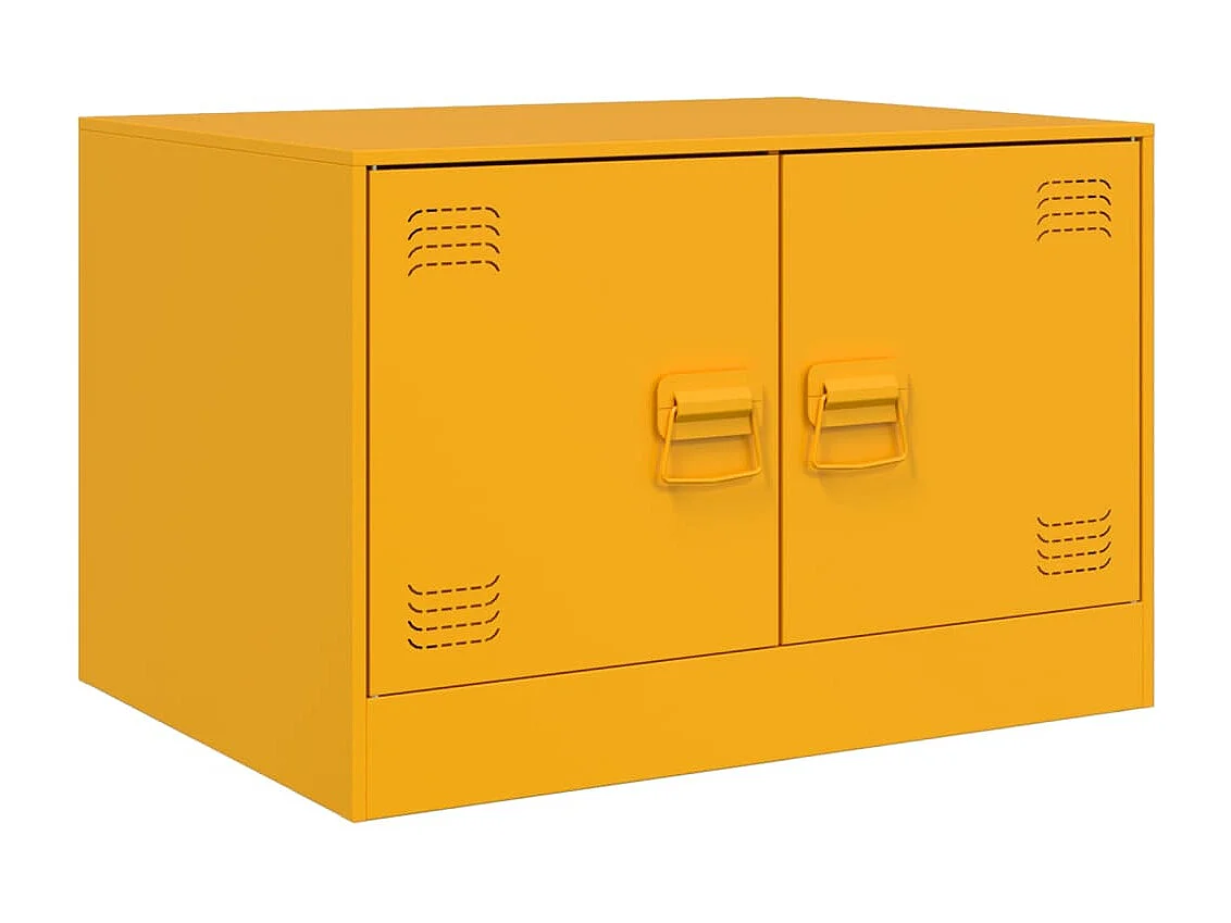 Table basse Jaune moutarde 67x50x44 cm acier FR68719