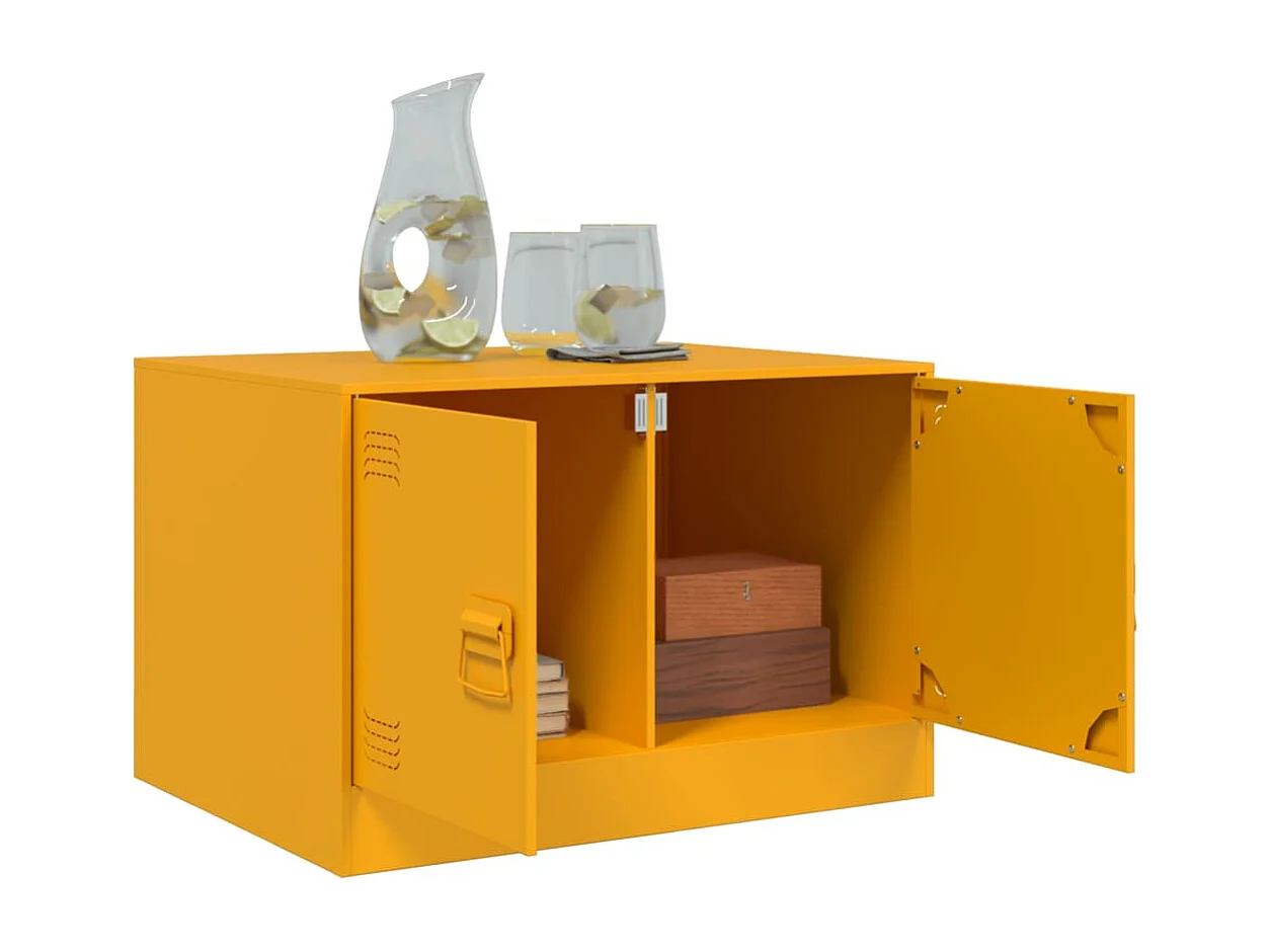 Table basse Jaune moutarde 67x50x44 cm acier FR68719