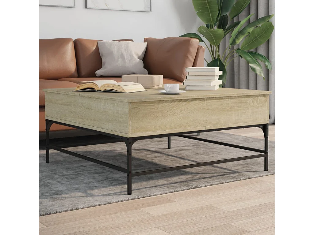 Mesa de centro 95x95x45 cm deriv. madeira/metal carvalho sonoma PT999913