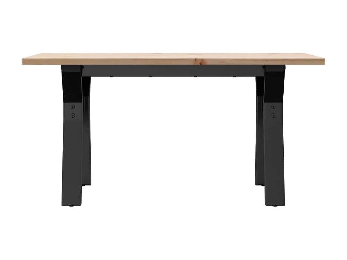 Mesa de centro marco Y madera maciza pino y hierro 80x50x40 cm ES706038