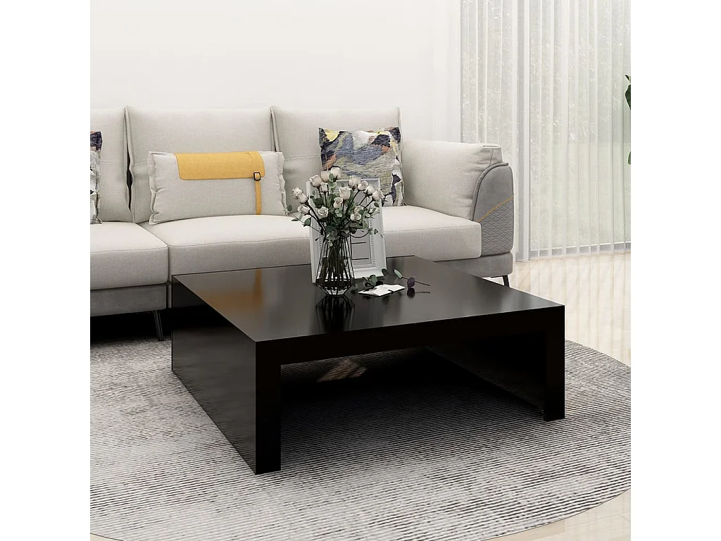 Salontafel 100x100x35 cm spaanplaat zwart BE274705