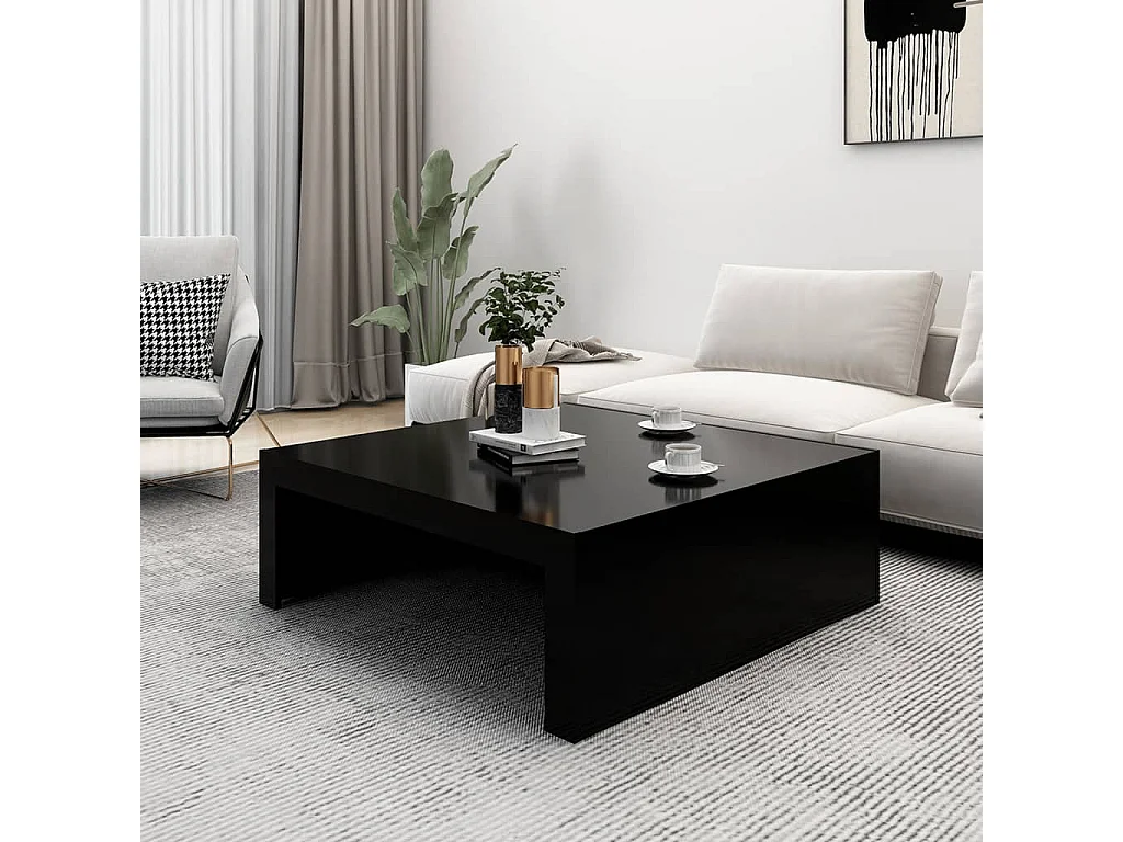 Salontafel 100x100x35 cm spaanplaat zwart BE274705