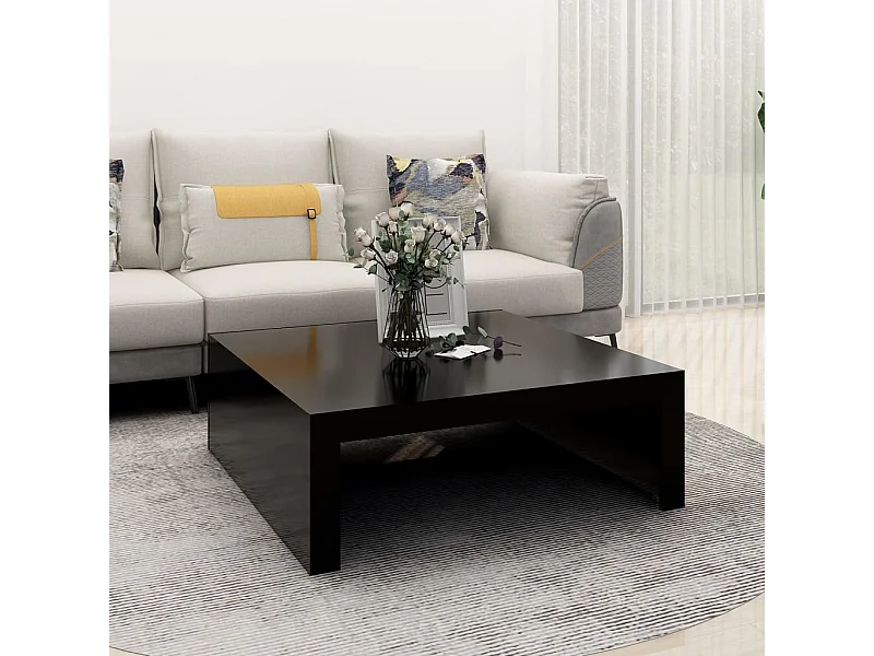 Mesa de centro madera contrachapada negro 100x100x35 cm ES880203