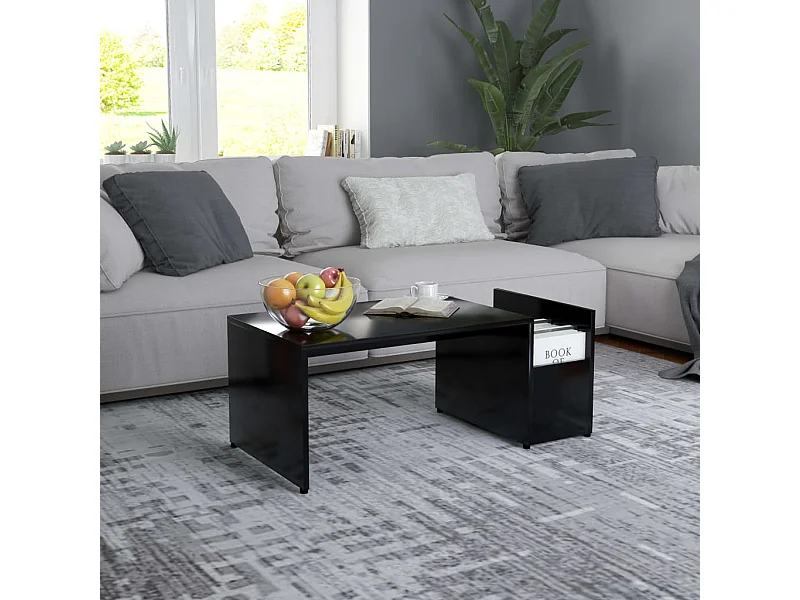 Table basse Noir 90x45x35 cm bois d’ingénierie FR77633