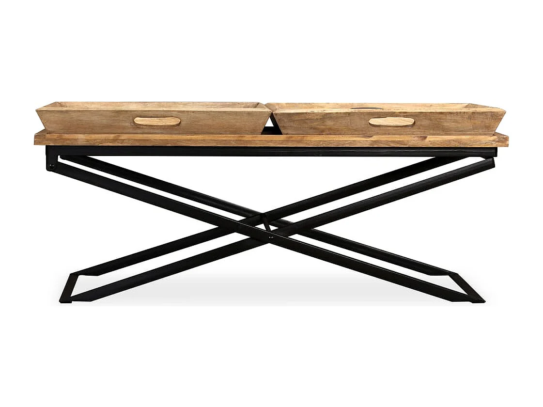 Table basse Bois de manguier massif 110x55x42 cm FR92379