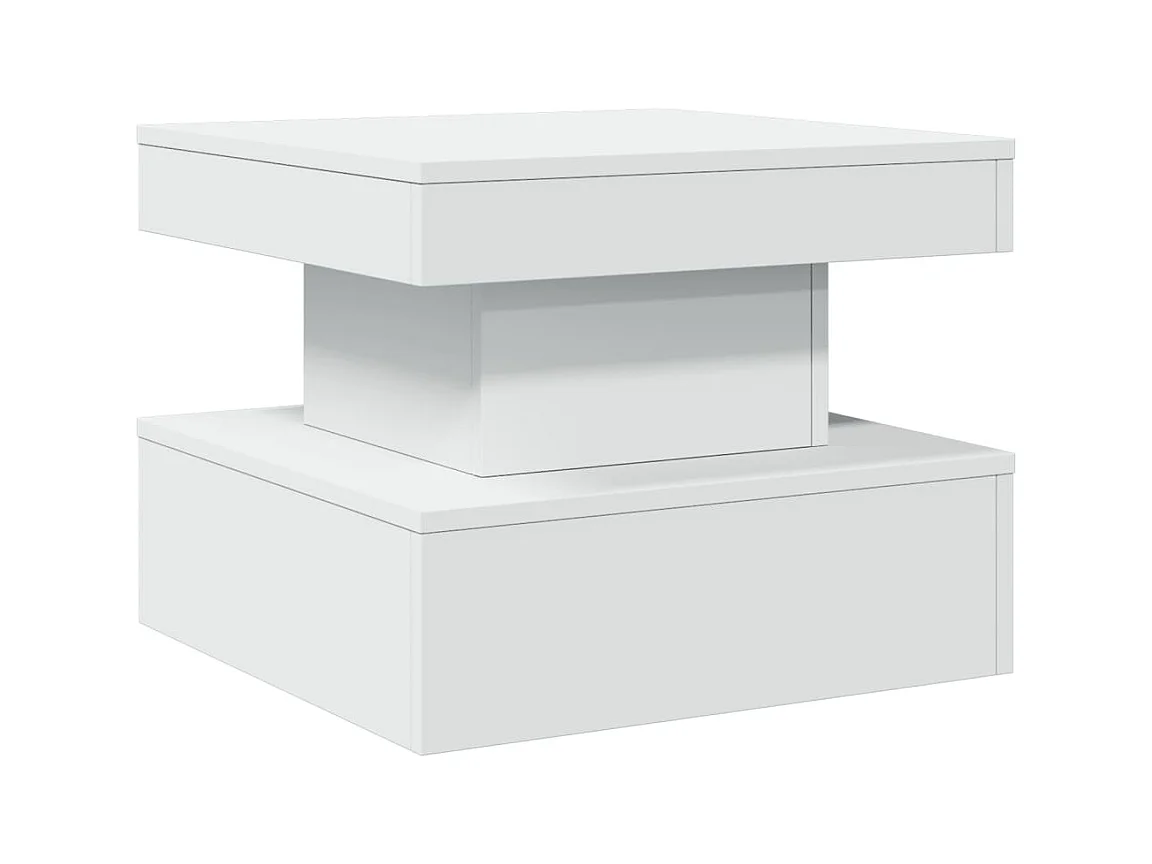 Table basse avec lumières LED blanc 50x50x40 cm FR79140