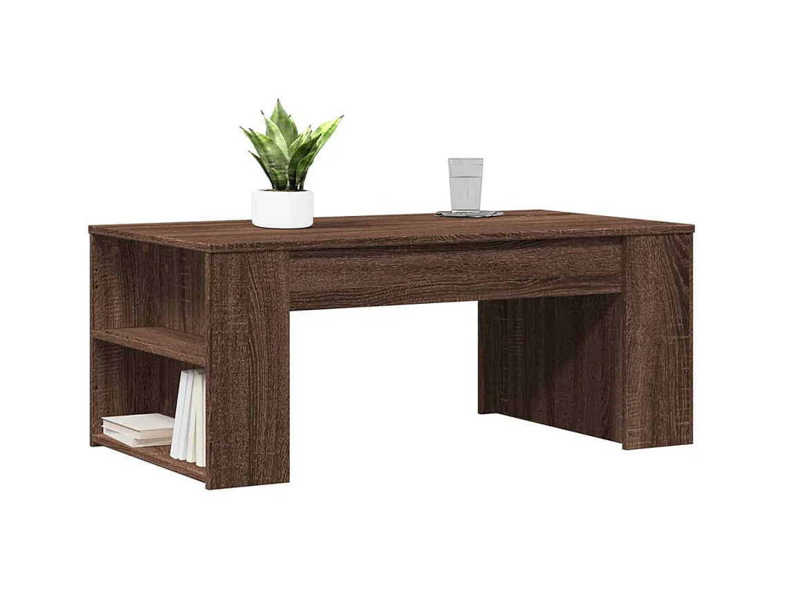 Table basse chêne marron 102x55x42 cm bois d'ingénierie FR69161