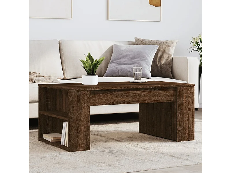 Mesa de centro madera de ingeniería marrón roble 102x55x42 cm ES993524