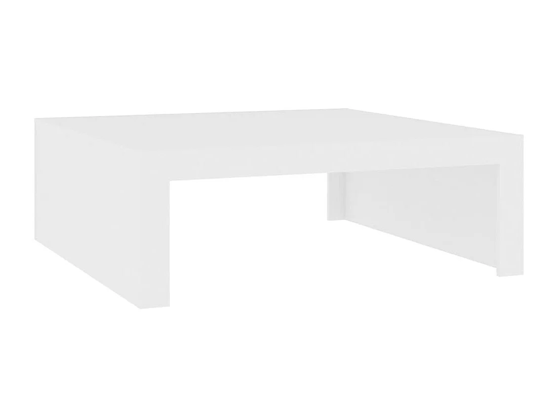 Table basse blanc 100x100x35 cm bois d'ingénierie FR48125