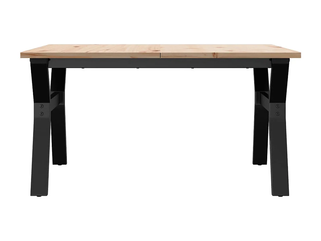 Mesa de centro estrutura em Y 90x90x45 cm pinho e ferro fundido PT319951