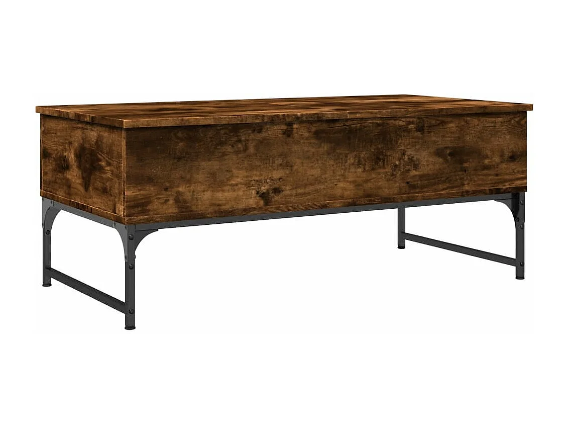 Mesa de centro de madera de ingeniería y metal roble humo ES352291