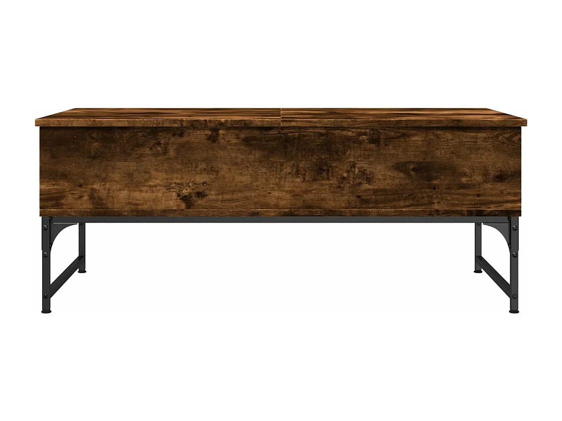 Mesa de centro de madera de ingeniería y metal roble humo ES352291