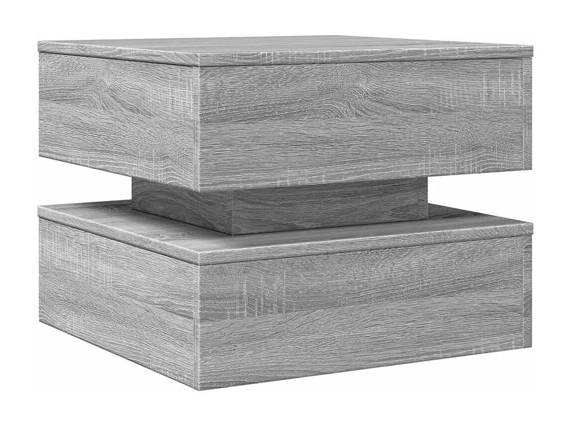 Table basse avec lumières LED sonoma gris 50x50x40 cm FR21697