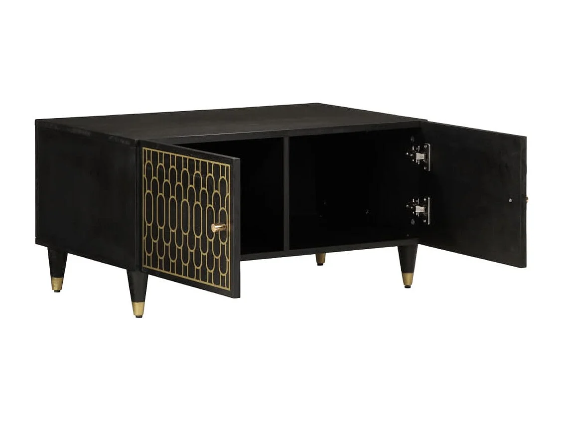 Mesa de centro de madera maciza de mango 80x50x40 cm ES891327