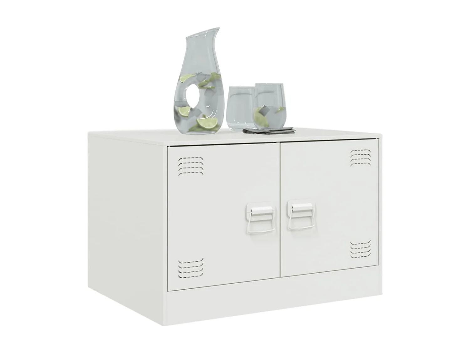 Salontafel 67x50x44 cm staal wit BE460168