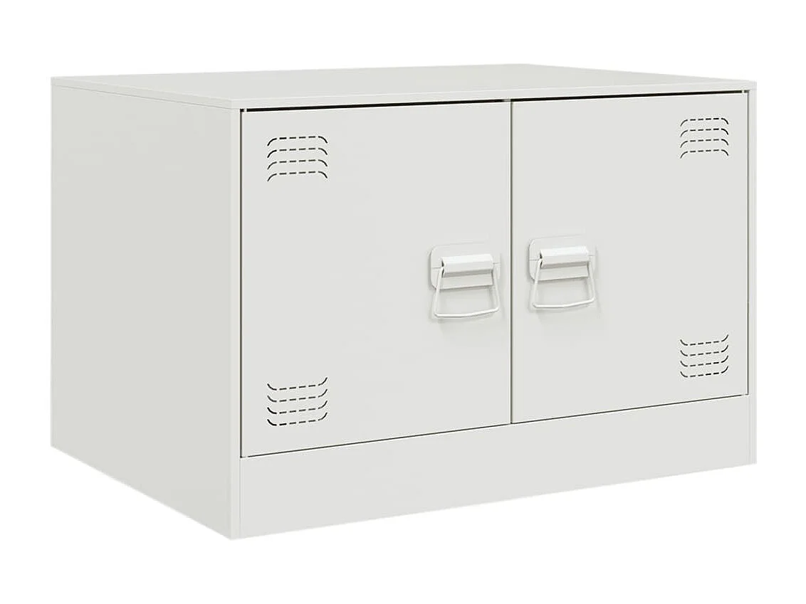 Table basse blanc 67x50x44 cm acier FR37633