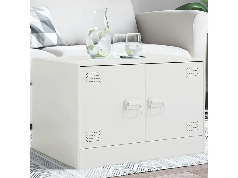 Mesa de centro acero blanco 67x50x44 cm ES338418