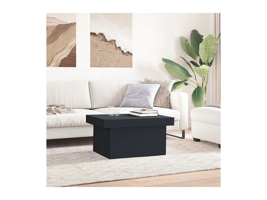 Table basse noir 100x55x40 cm bois d'ingénierie FR58762