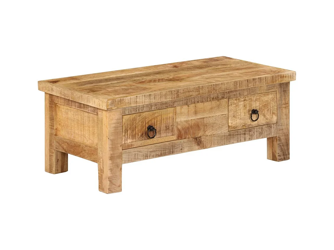Mesa de centro de madera maciza de mango 90x45x35 cm ES391525