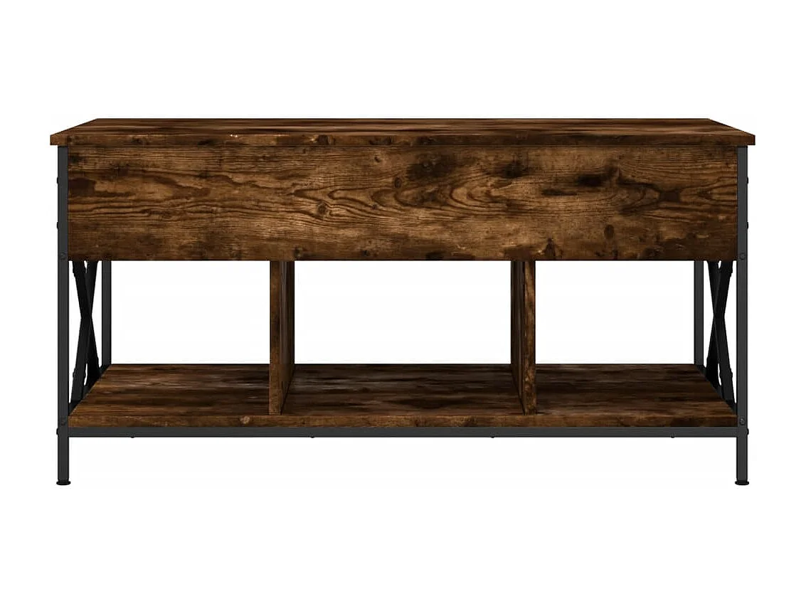 Table basse chêne fumé 100x55x50 cm bois d'ingénierie et métal FR18924