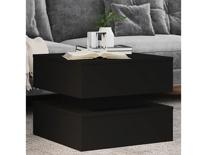 Mesa de centro com luzes LED 50x50x40 cm preto PT173710