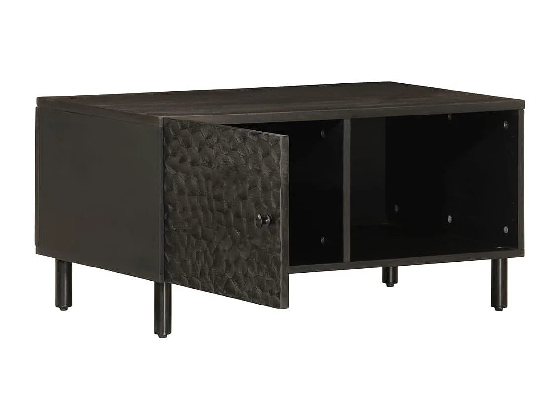 Table basse noir 80x50x40 cm bois massif de manguier FR44792