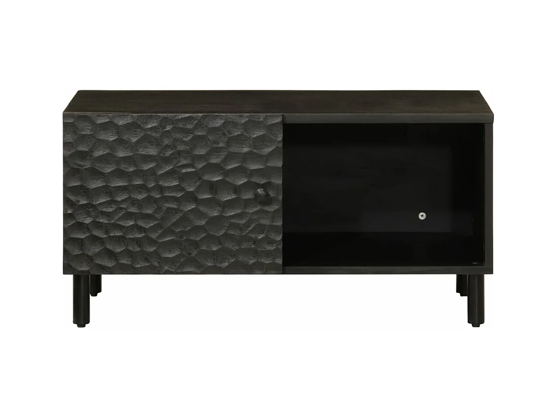 Table basse noir 80x50x40 cm bois massif de manguier FR44792