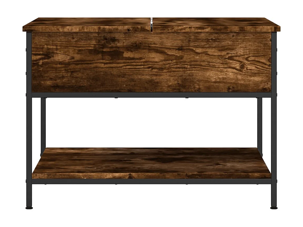 Table basse chêne fumé 70x50x50 cm bois d'ingénierie et métal FR92637