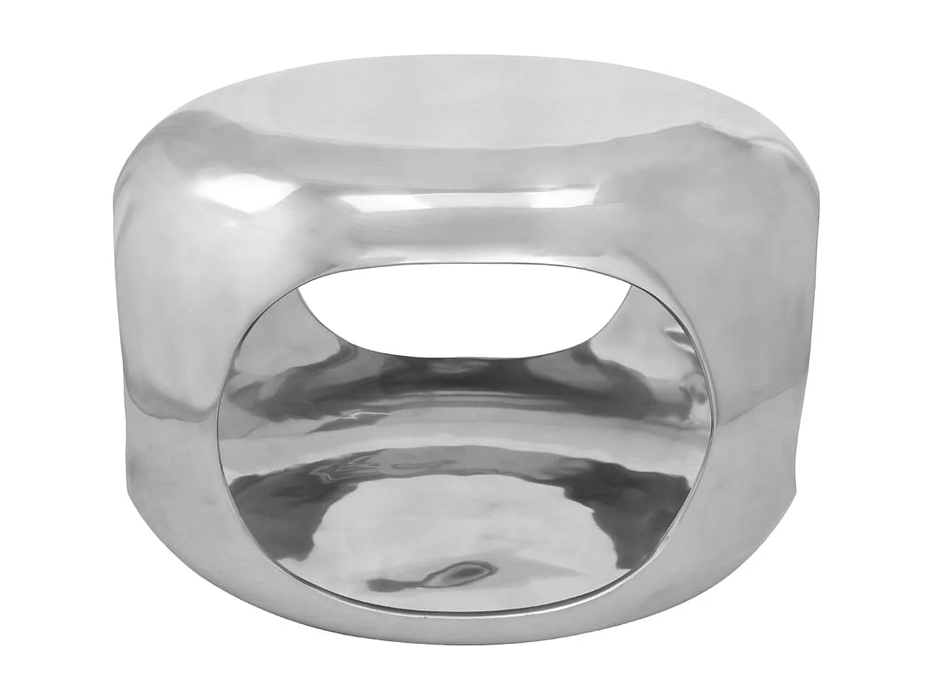 Table basse aluminium 50x50x30 cm argenté FR88178