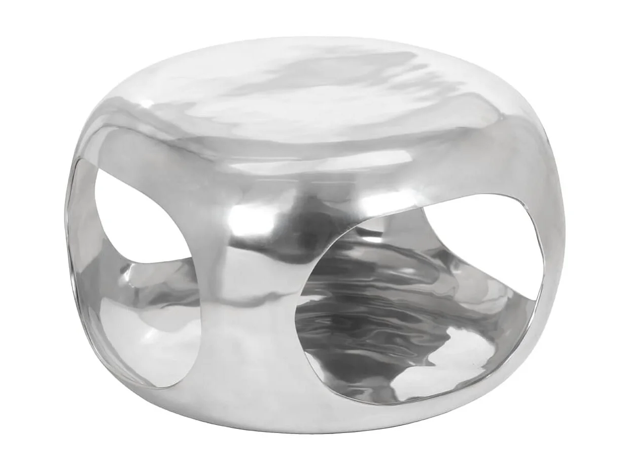 Table basse aluminium 50x50x30 cm argenté FR88178