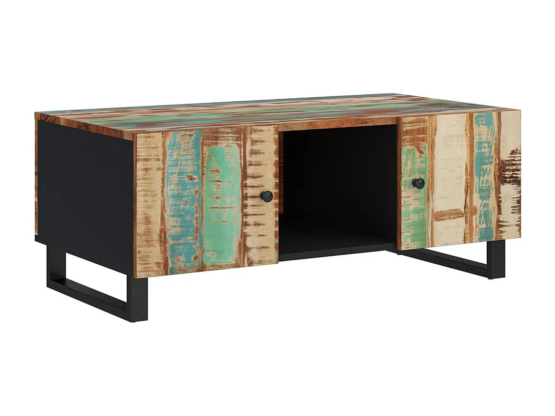 Mesa de centro madera reciclada y contrachapada 100x54x40 cm ES740255