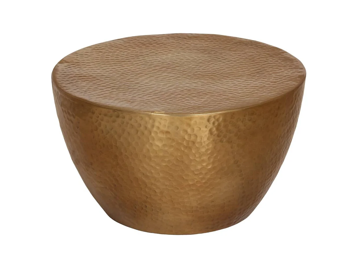 Table basse martelée en aluminium Ø 50x30 cm laiton FR79630