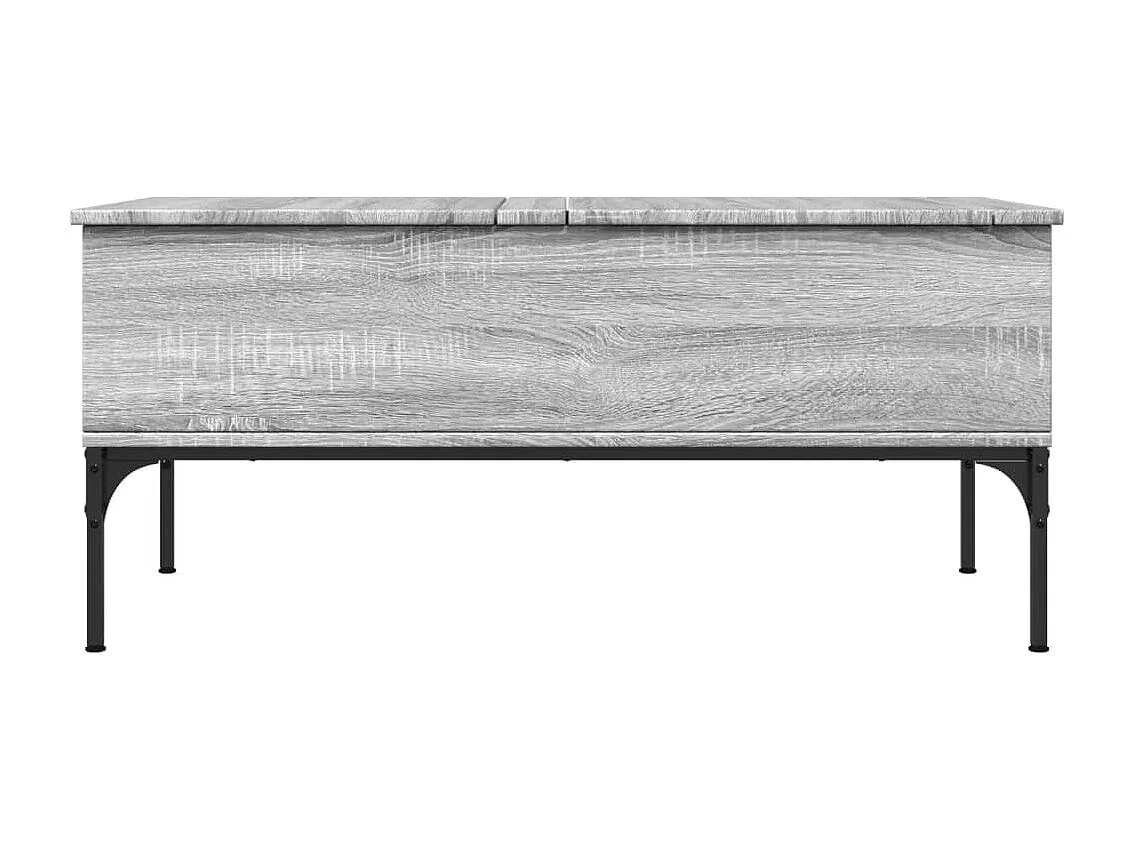 Table basse sonoma gris 100x50x45 cm bois d'ingénierie et métal FR66023