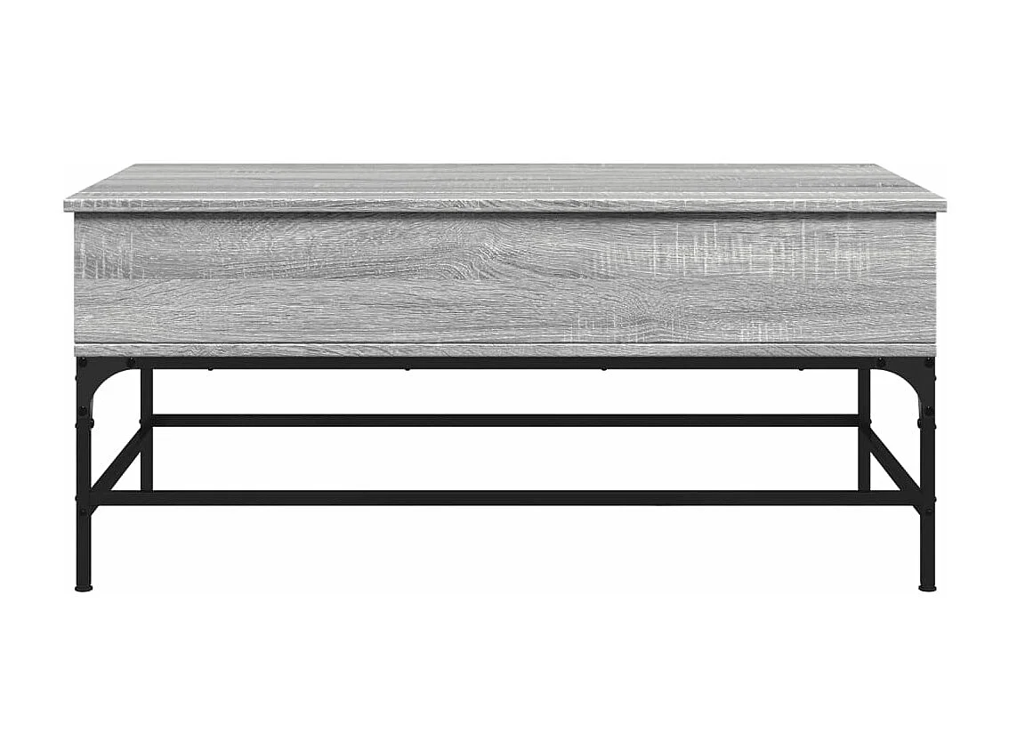 Table basse sonoma gris 100x50x45 cm bois d'ingénierie et métal FR79995
