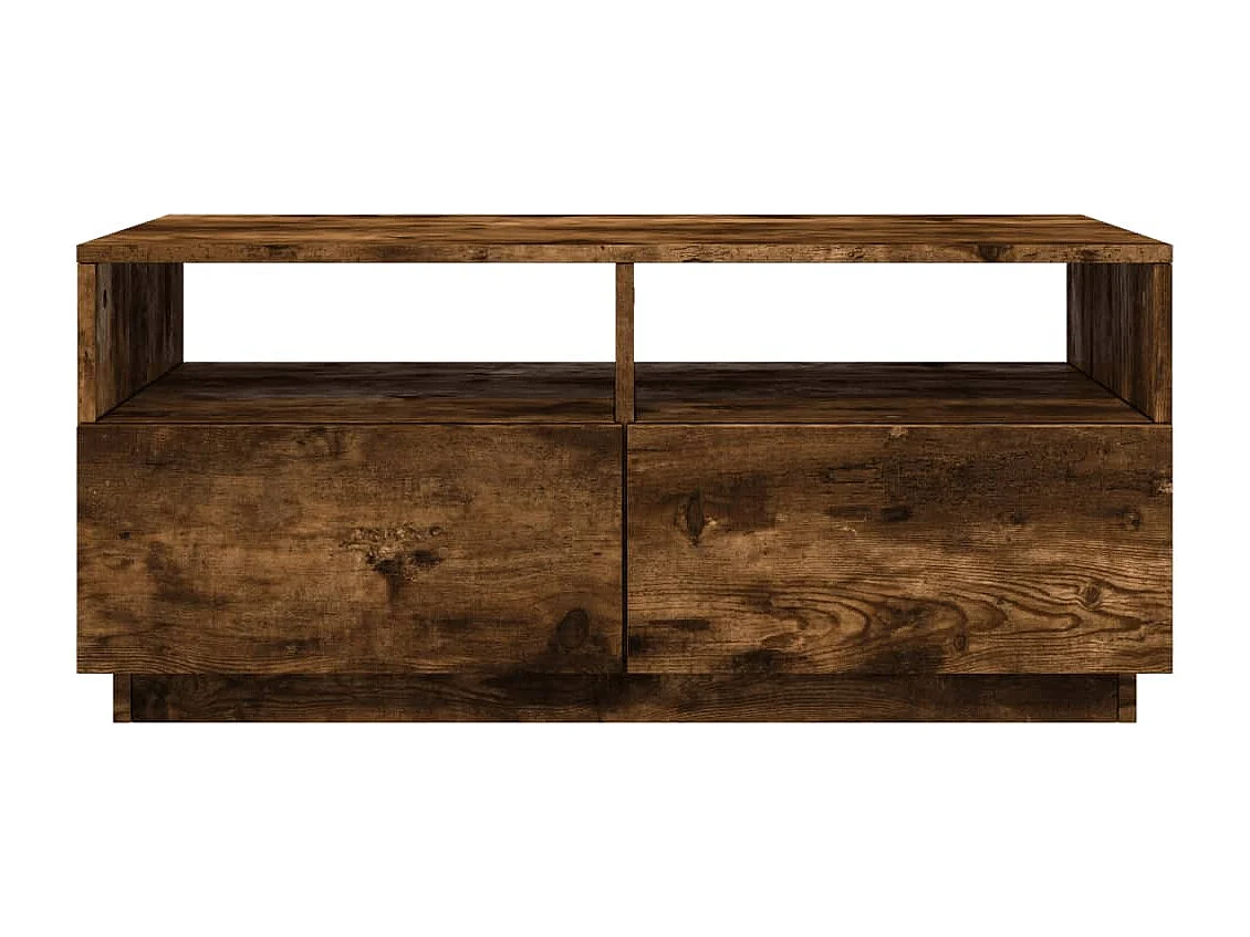 Mesa de centro com luzes LED 90x49x40 cm carvalho fumado PT433537