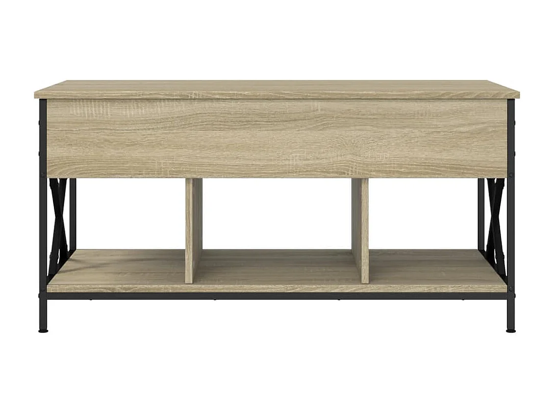 Table basse chêne sonoma 100x55x50cm bois d'ingénierie et métal FR18316