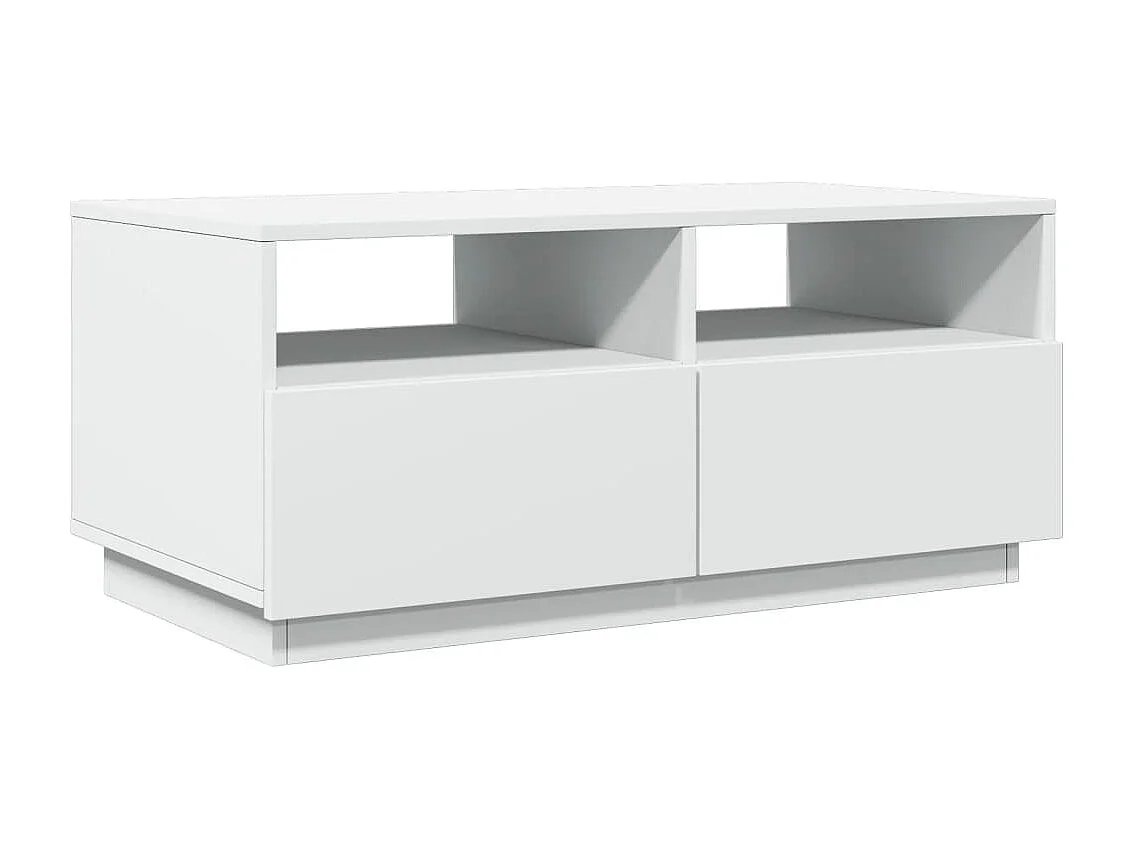 Mesa de centro com luzes LED 90x49x40 cm branco PT189918
