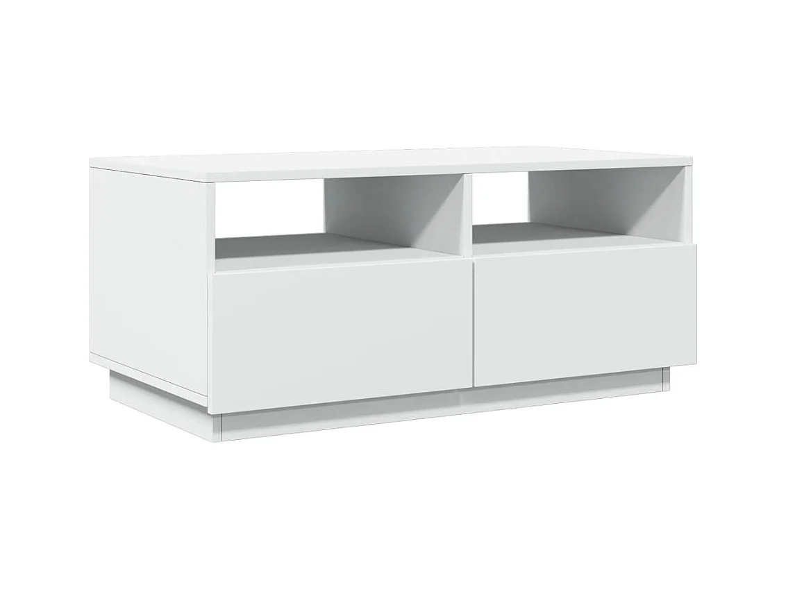 Table basse avec lumières LED blanc 90x49x40 cm FR78898