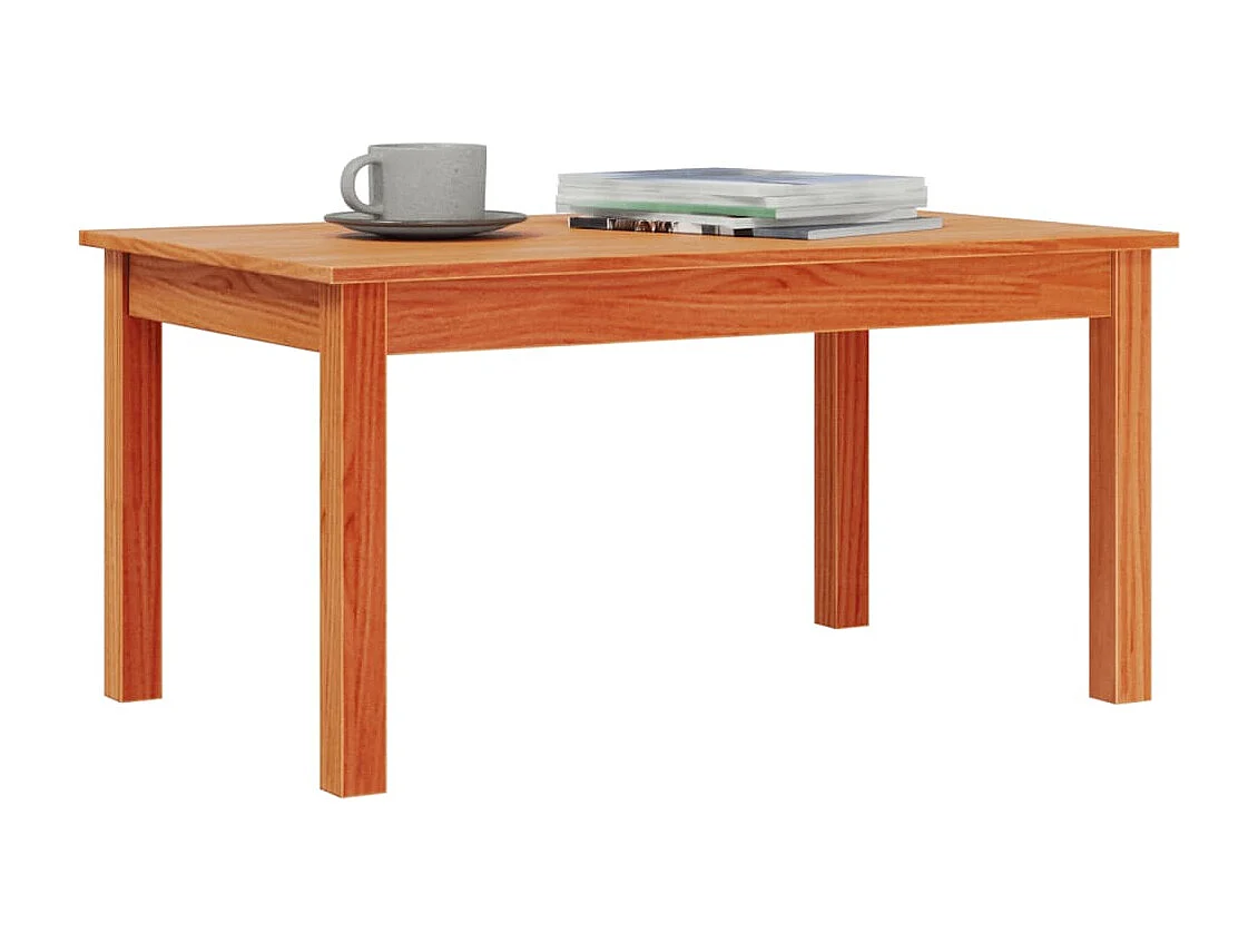 Mesa de centro 80x50x40 cm madeira pinho maciça castanho cera PT890627