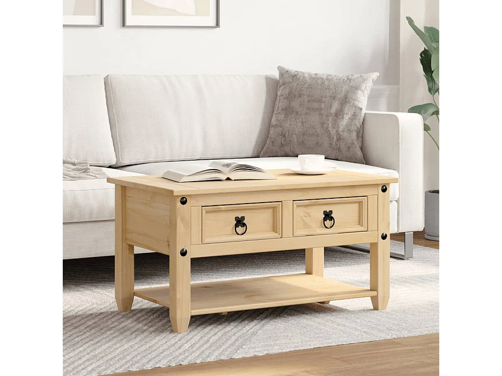 Salontafel met lades Corona 85x50x45 cm massief grenenhout BE306088