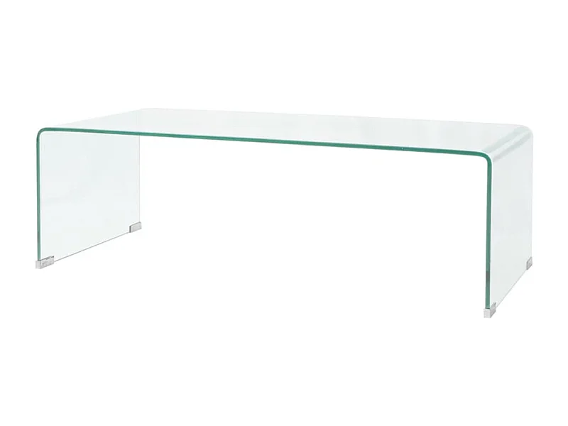 Salontafel 98x45x30 cm gehard glas transparant BE562600