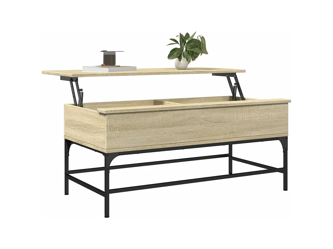 Salontafel 100x50x45 cm bewerkt hout en metaal sonoma eiken BE810535