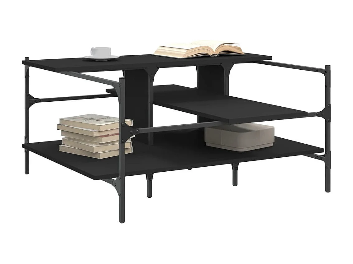 Mesa de centro 100x100x48,5 cm derivados de madeira preto PT600681