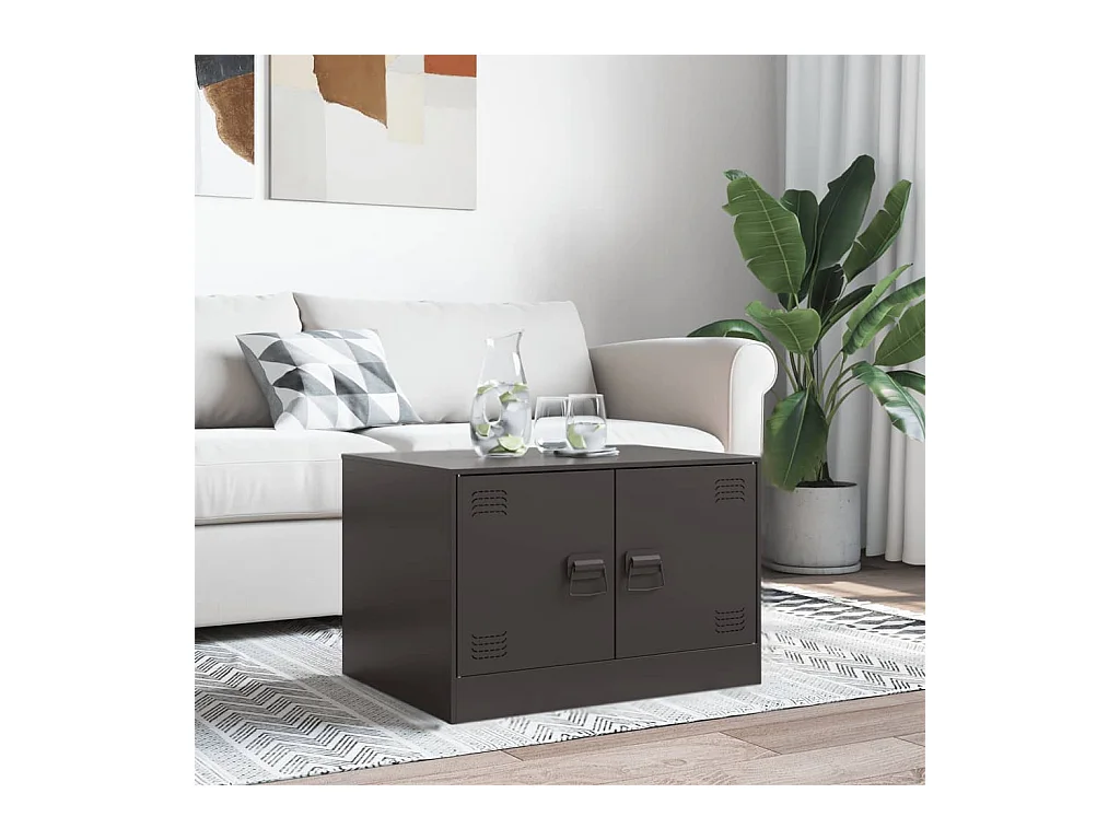 Table basse noir 67x50x44 cm acier FR93988