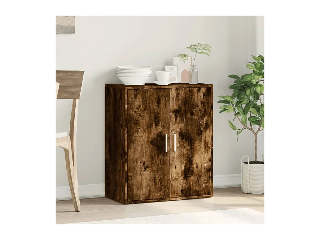 Buffet chêne fumé 79x38x80 cm bois d'ingénierie FR29831
