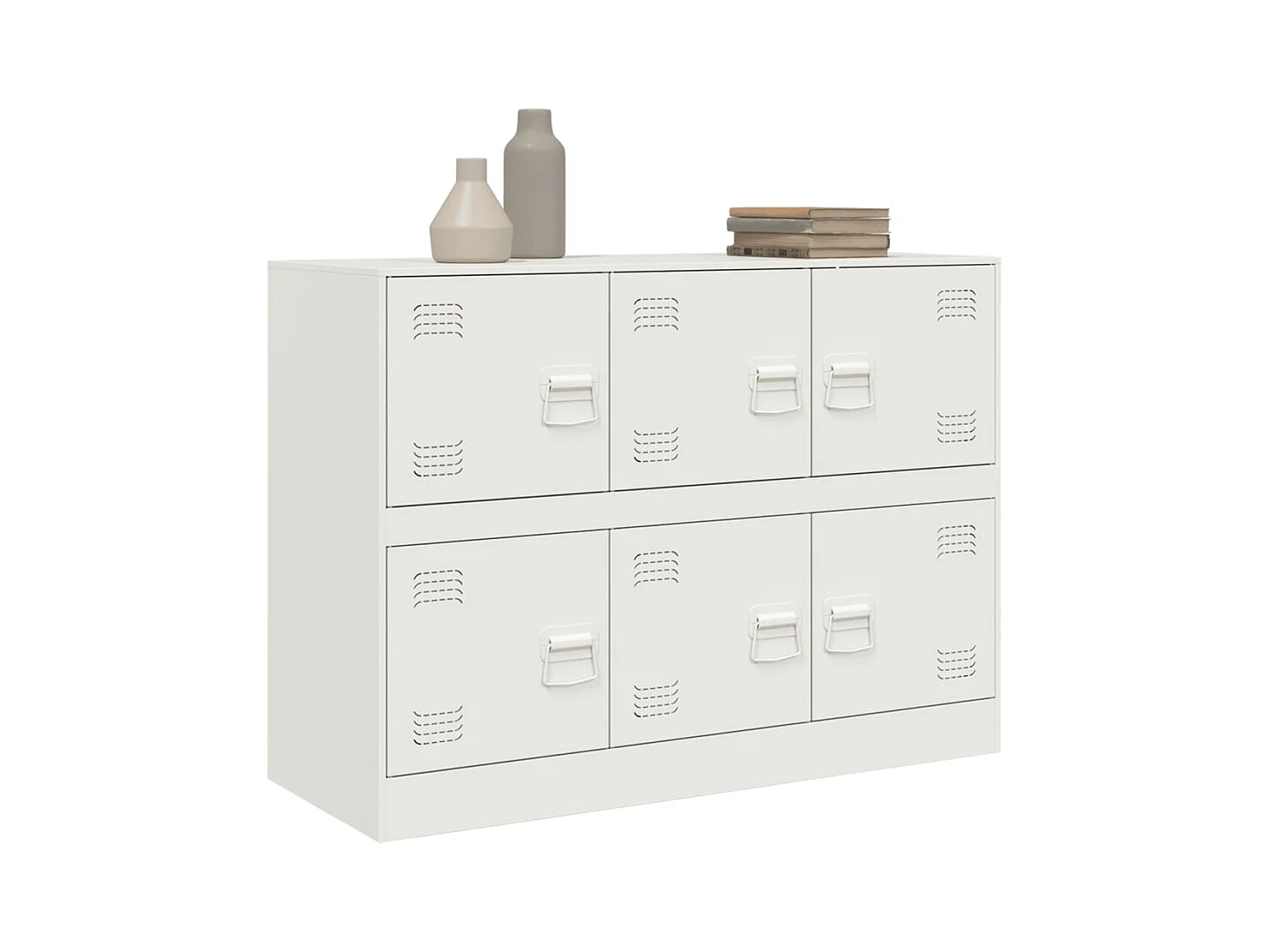 Buffet blanc 99x39x73 cm acier FR80303