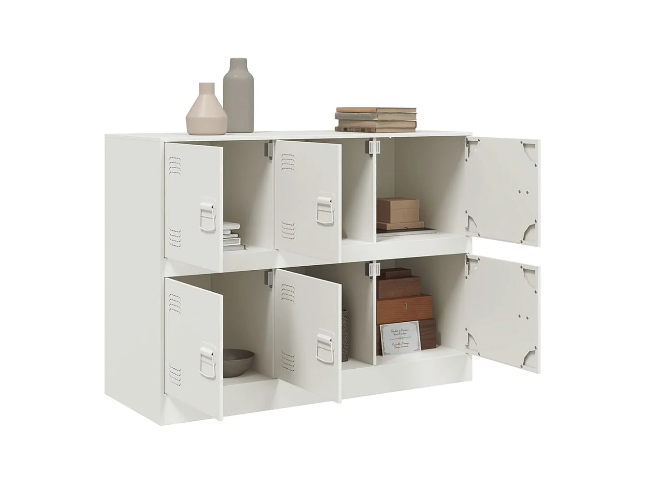 Buffet blanc 99x39x73 cm acier FR80303
