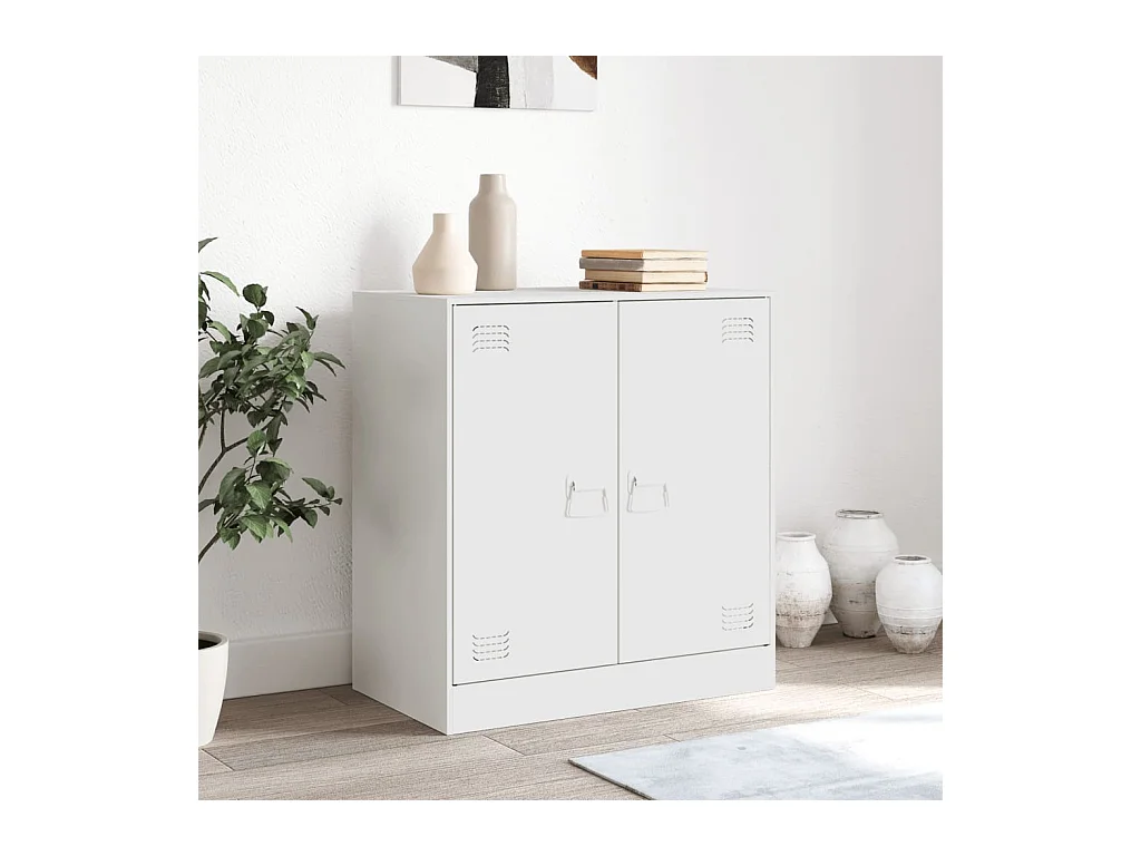 Dressoir 67x39x73 cm staal wit BE107784