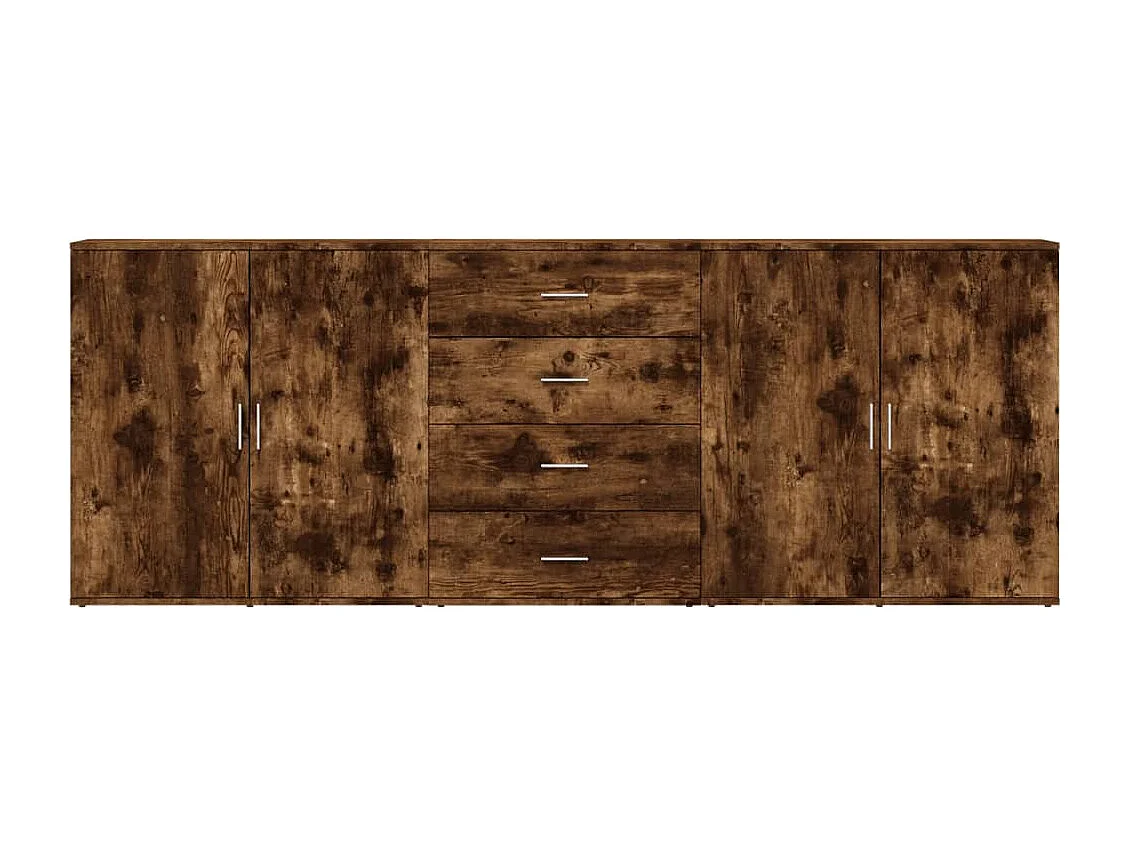 Dressoirs 3 st bewerkt hout gerookt eikenkleurig BE823491